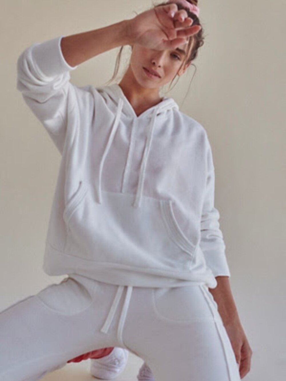 FP Movement Free People White Fleece Hoodie
